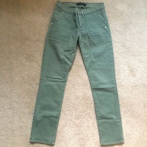 Juicy Couture Olive Green Straight Crop Jean